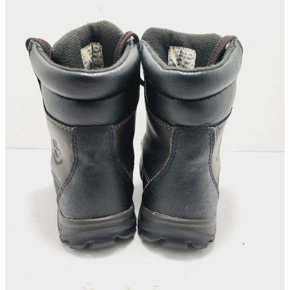 Timberland Boys Premium Leather Boots Mid Waterproof-Color Brown On Black-Size 1 - Picture 2 of 8